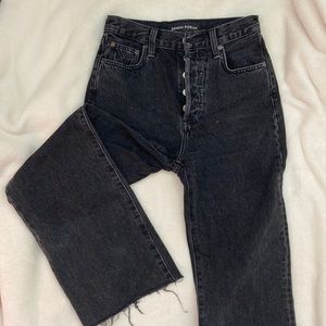 Denim Forum Farrah high rise wide leg jeans, size 23W